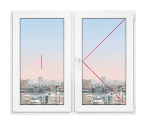 Двухстворчатое окно Rehau Delight Decor 1200x600 - фото - 1