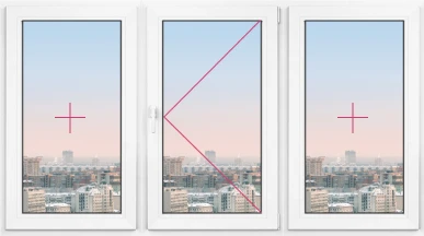 Трехстворчатое окно Rehau Delight Decor 1800x1800 - фото - 1