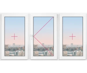 Трехстворчатое окно Rehau Brillant 1800x1800 - фото - 1