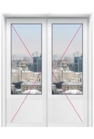 Двухстворчатая дверь со стеклянной вставкой сверху - 3 Двухстворчатая дверь со стеклянной вставкой сверху - фото - 3