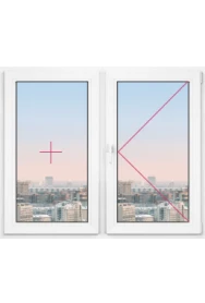 Двустворчатое окно Rehau Blitz 1050x1050 - фото - 1